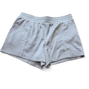 Yogalicious Blue Raw Edge French Terry Shorts